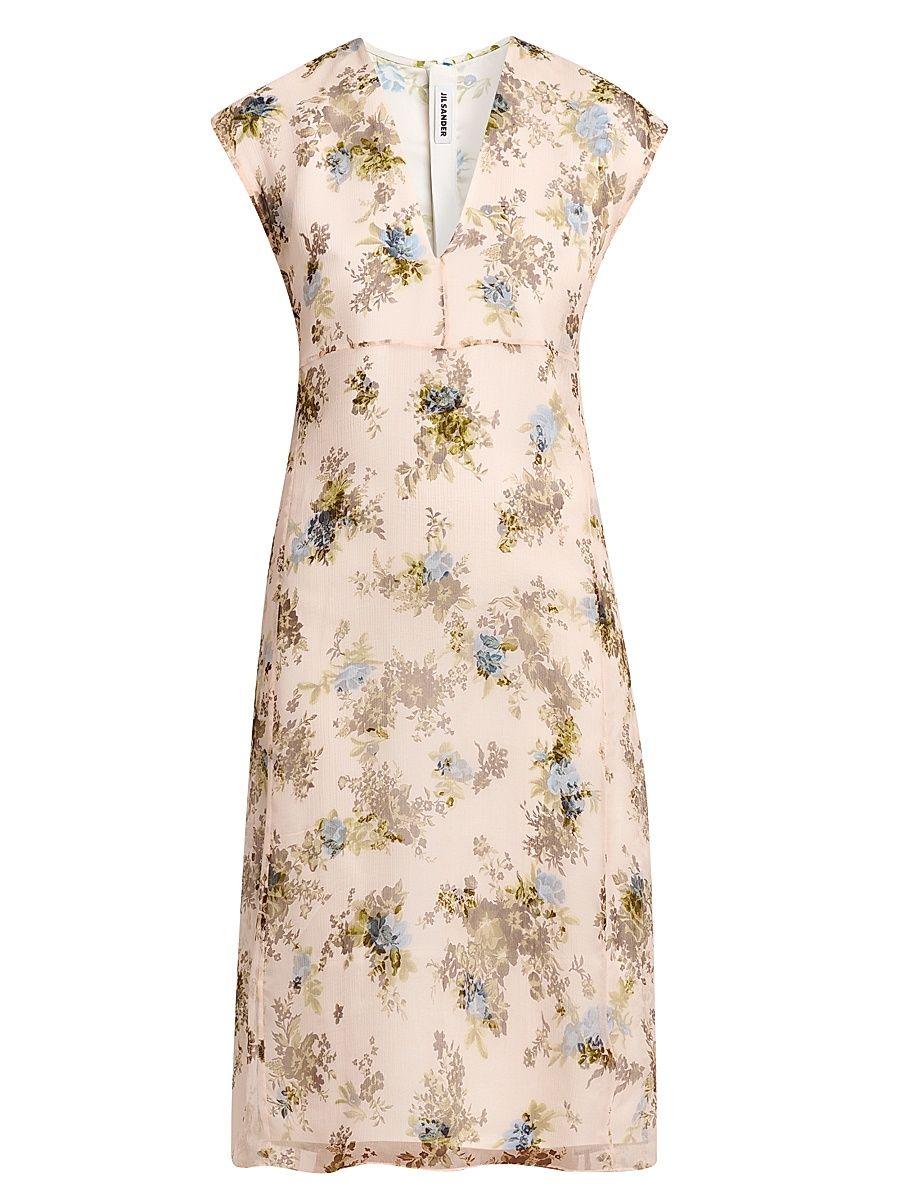 Women's Floral Silk Crepe Dress - Peonia - Size 14