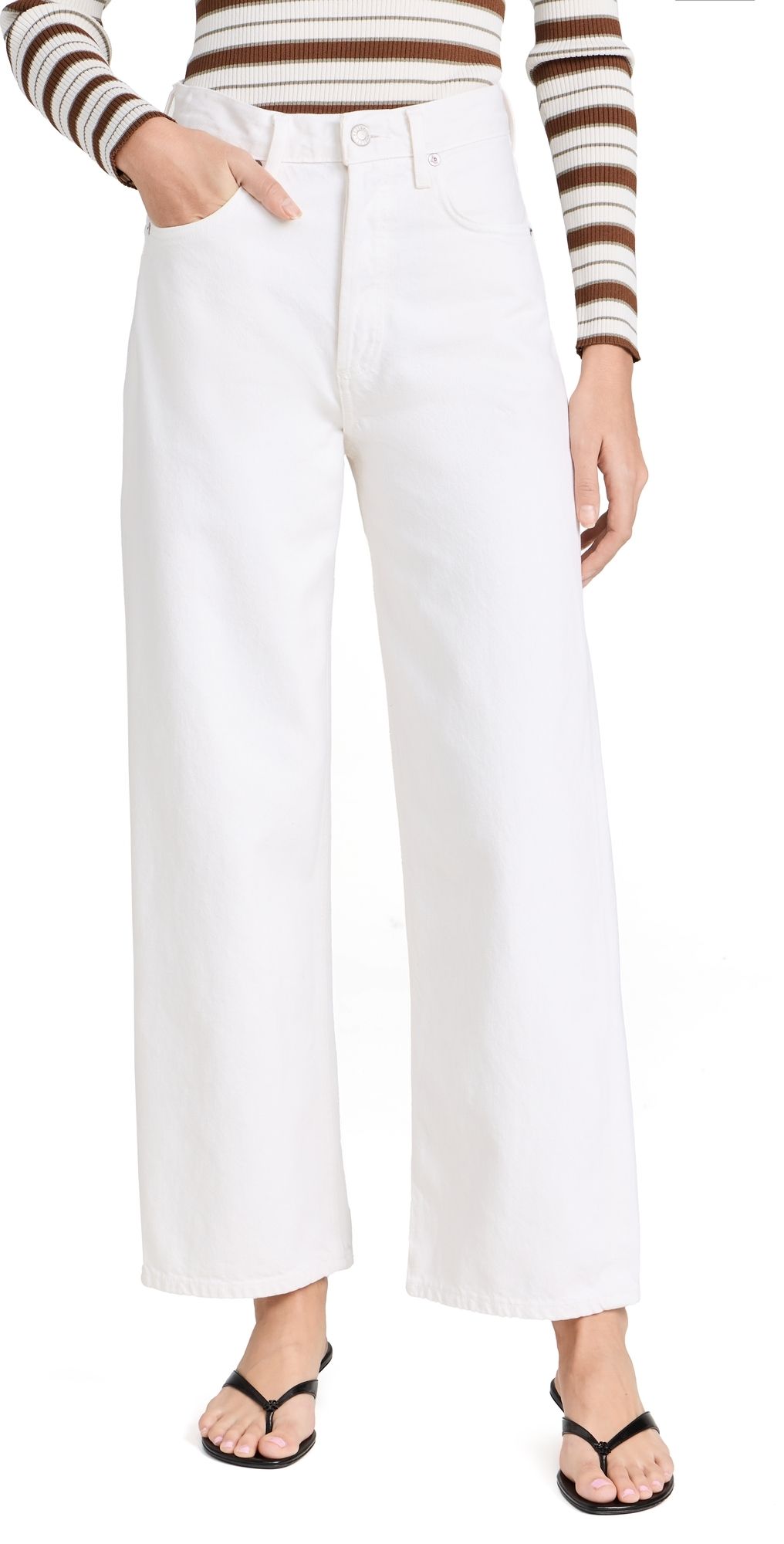 AGOLDE Ren: High Rise Wide Leg Jeans Fortune Cookie 34