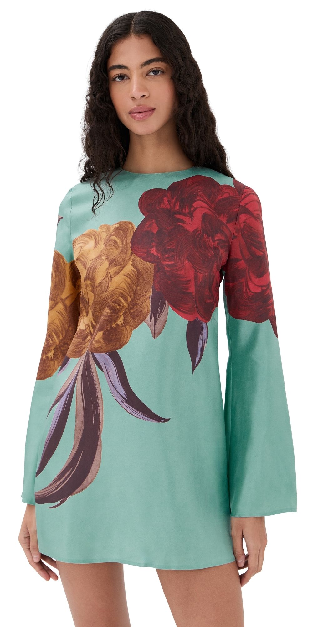 La DoubleJ Mini Supremes Silk Swing Dress Peony Placee XL