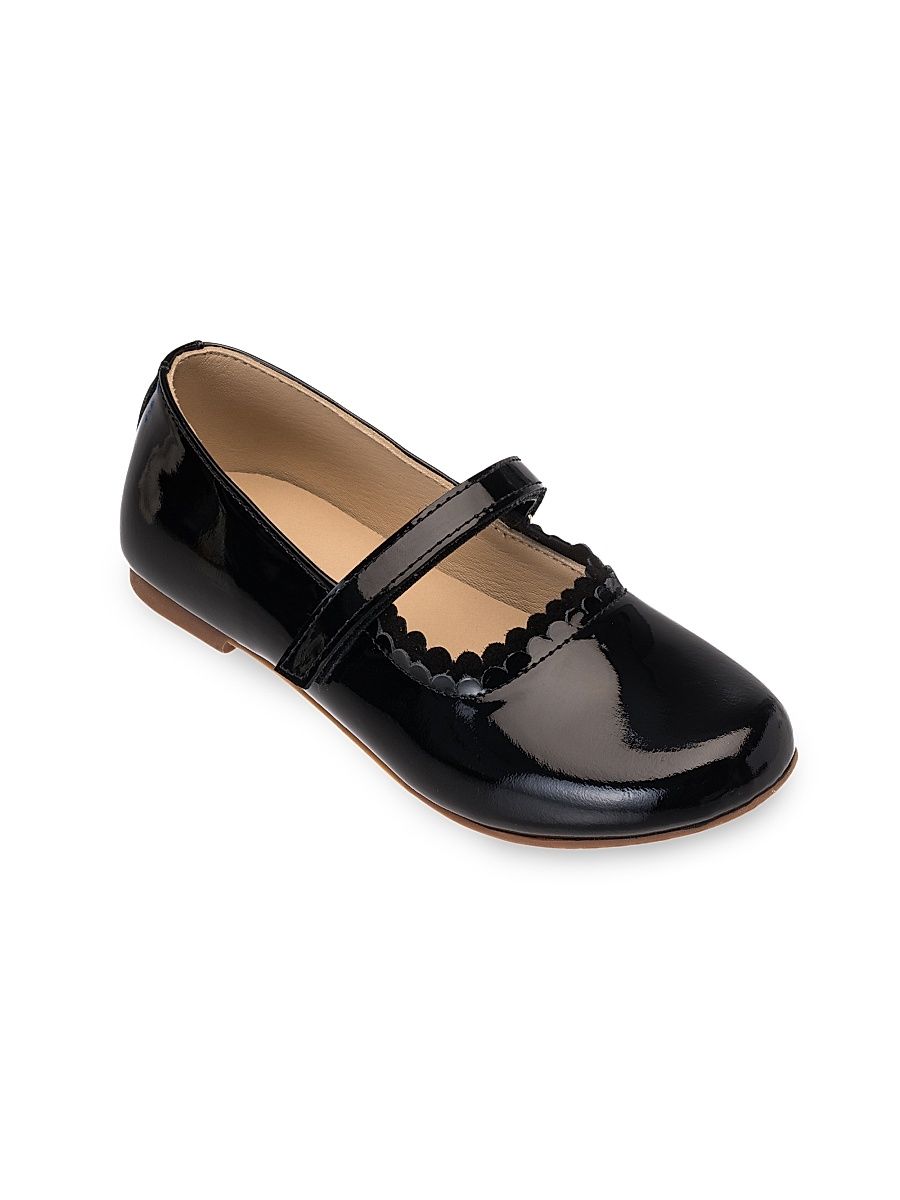 Liitle Girl's & Girl's Aria Patent Leather Flats - Patent Black - Size 5 (Child)