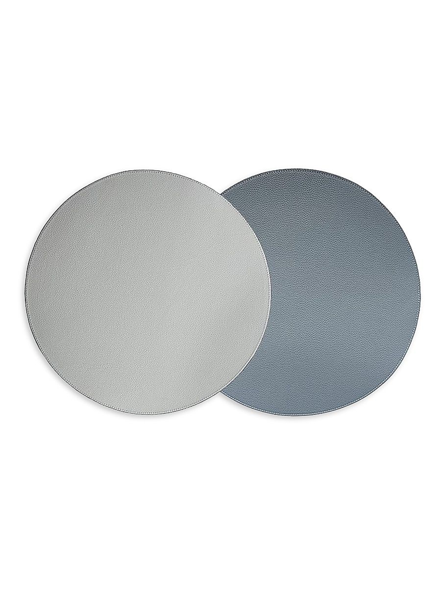 Reversible Placemats Set of 4 - Steel Blue Light Blue