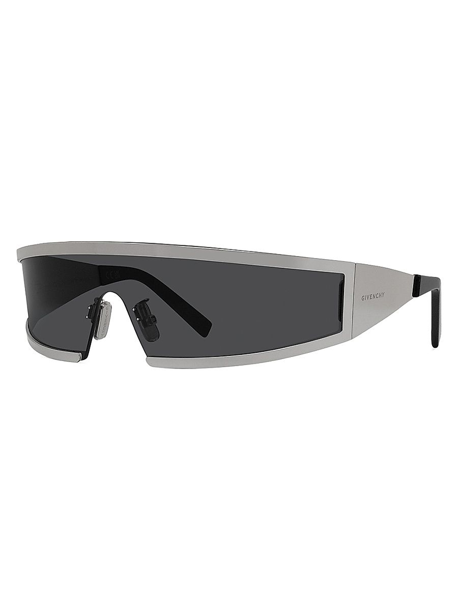 Women's Square Mask Sunglasses - Shiny Palladium Smoke