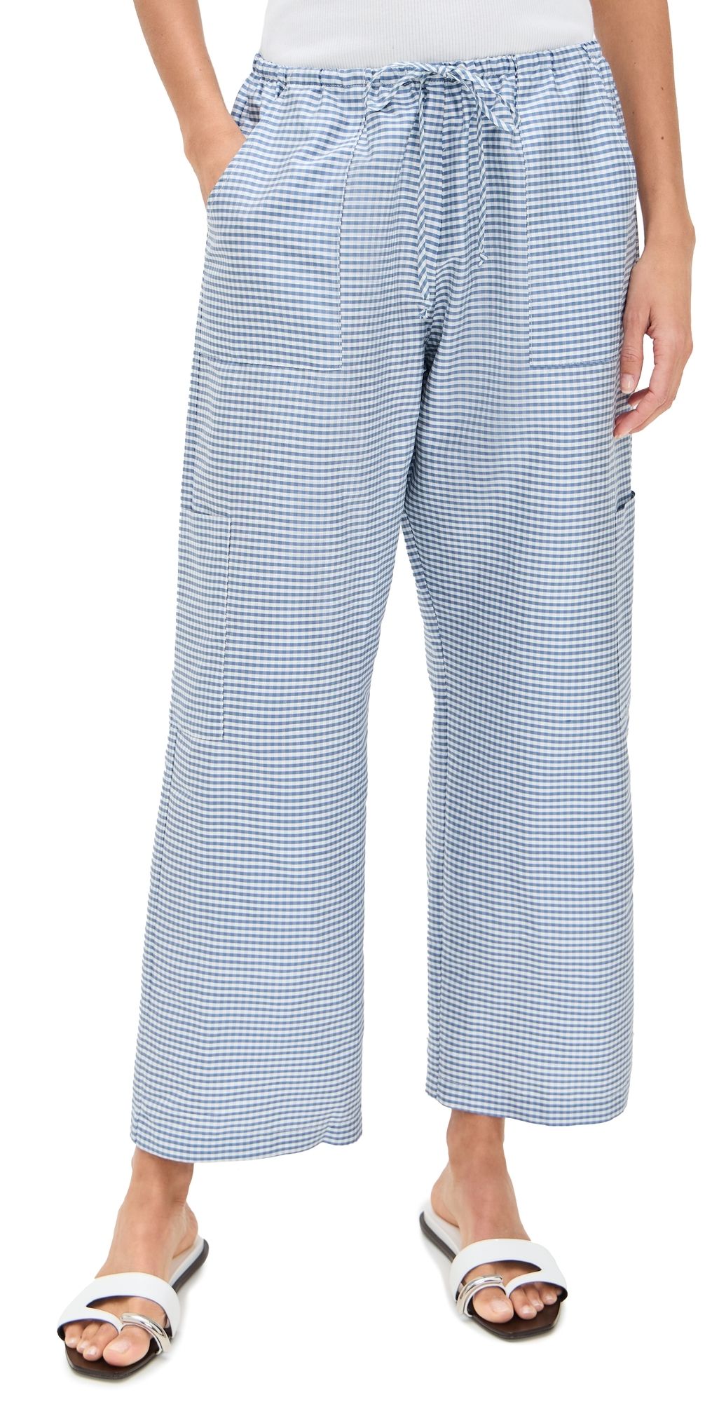 DONNI. The Silk Taffeta Drawstring Cargo Pants Cornflower XXS