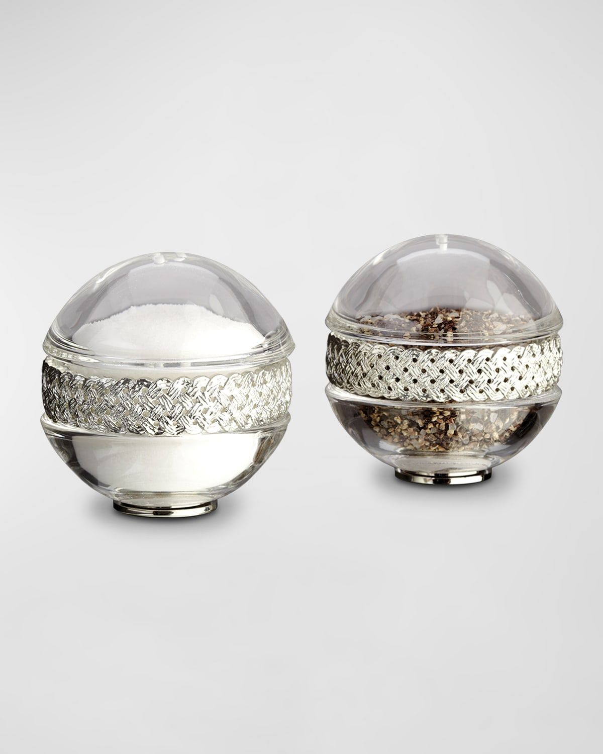 Braid Platinum-Plated Salt & Pepper Shakers, Set of 2