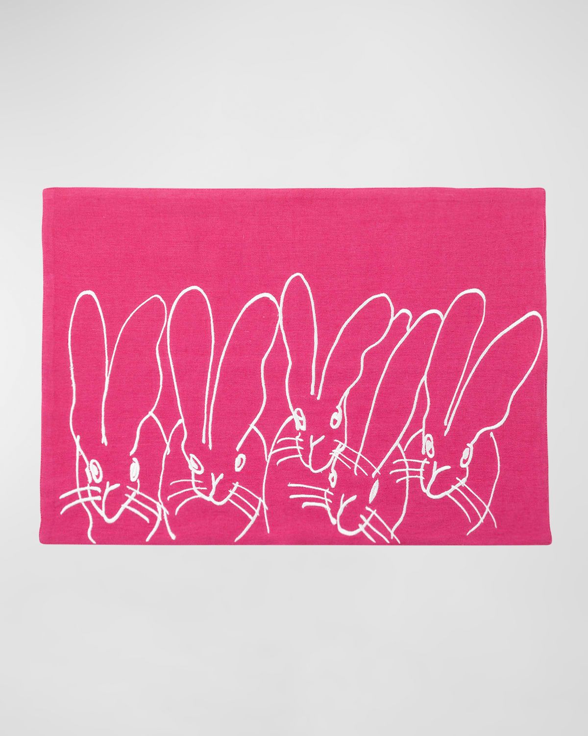 Band of Bunnies Embroidered Linen Placemat