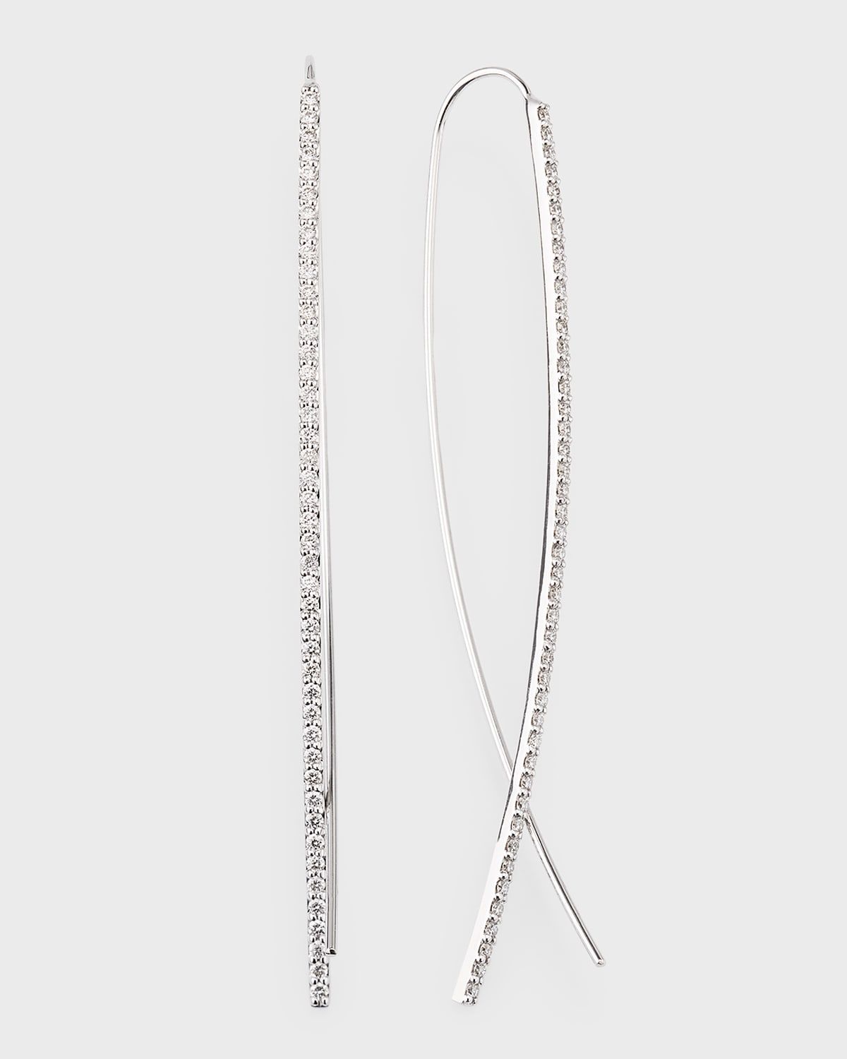 14K Gold Flawless Narrow Flat Upside Down Hoop Earrings