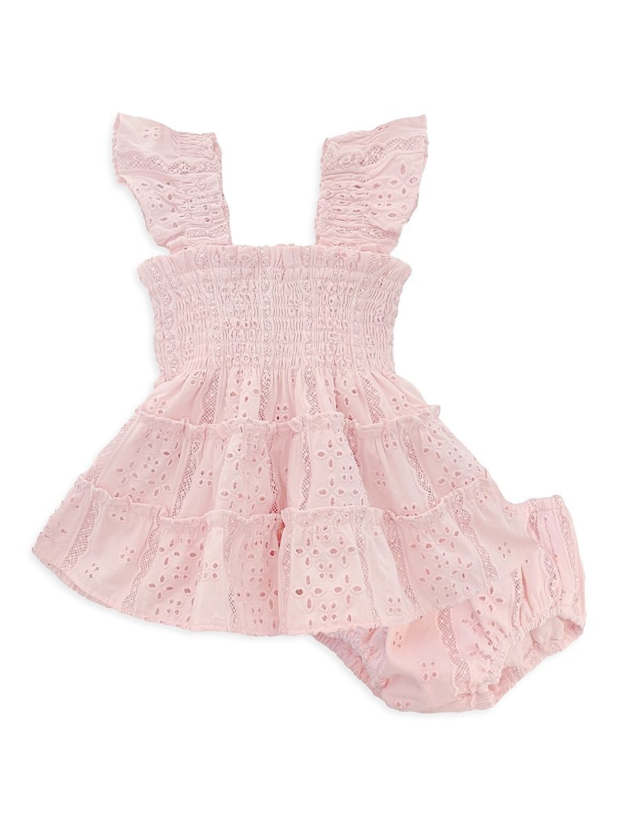 Baby Girl's, Little Girl's & Girl's The Tiny Ellie Nap Dress - Pink Broderie Voile - Size 12