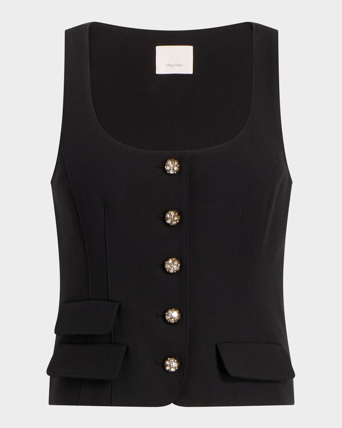 Lovina Crystal-Button Vest
