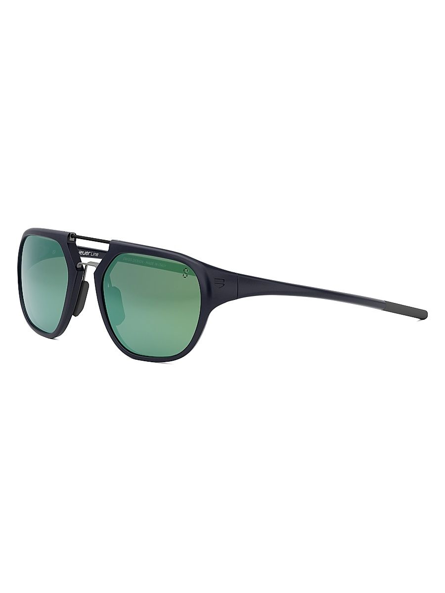 Men's Line 53MM Pilot Sunglasses - Blue Green Mirror
