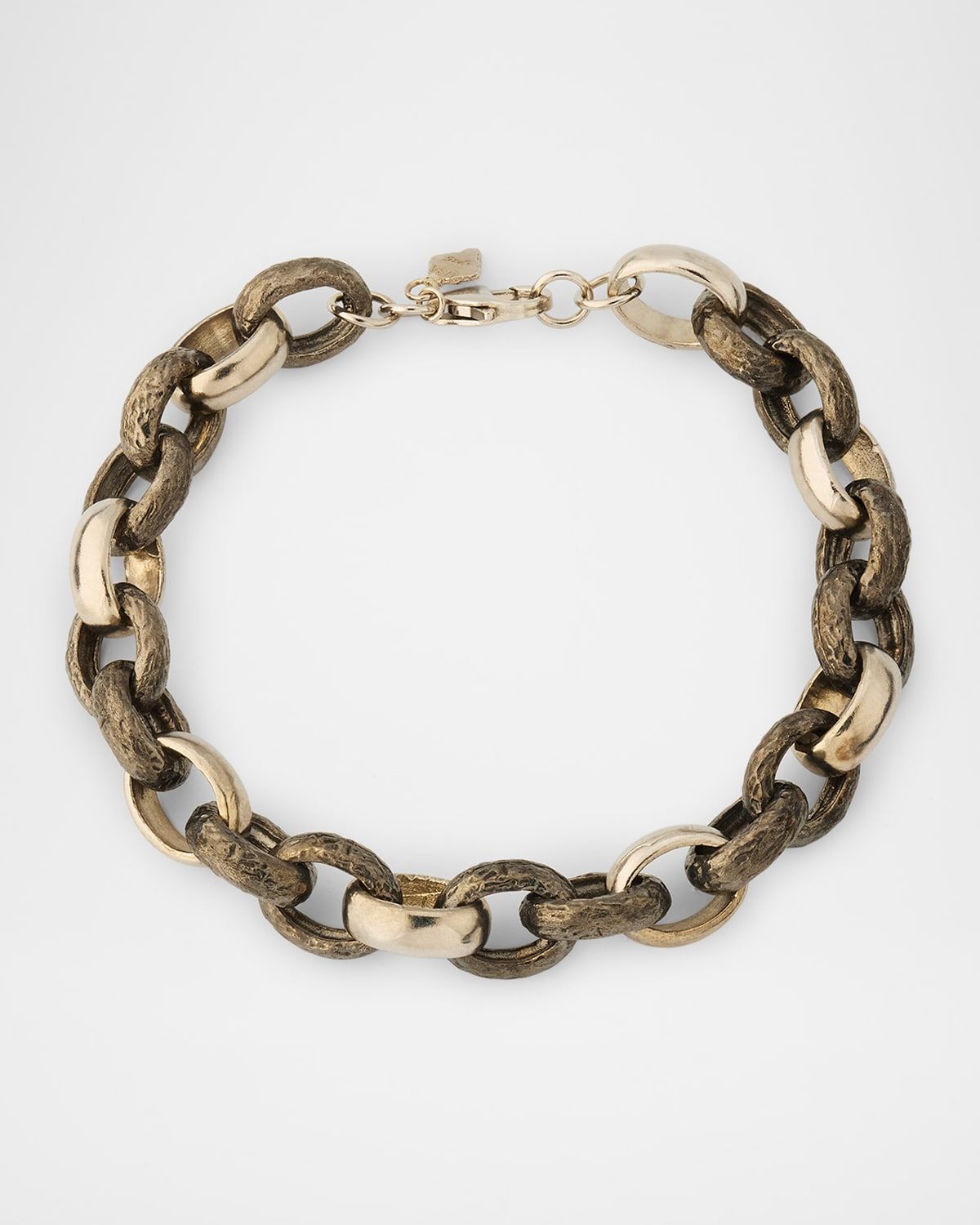 Men & apos;s Romero Silver Oval Link Bracelet