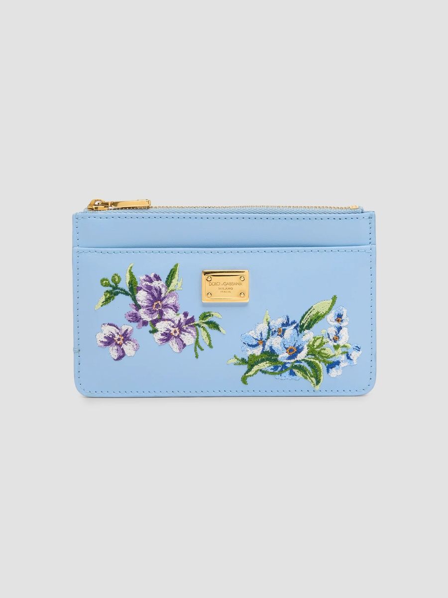 Dolce & Gabbana Women's Floral Leather Card Case - Cielo Multicolor