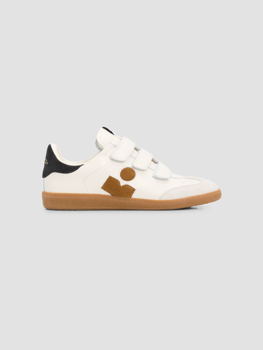 Isabel Marant Women's Beth Leather Low-Top Sneakers - Chalk Cognac - Size 12