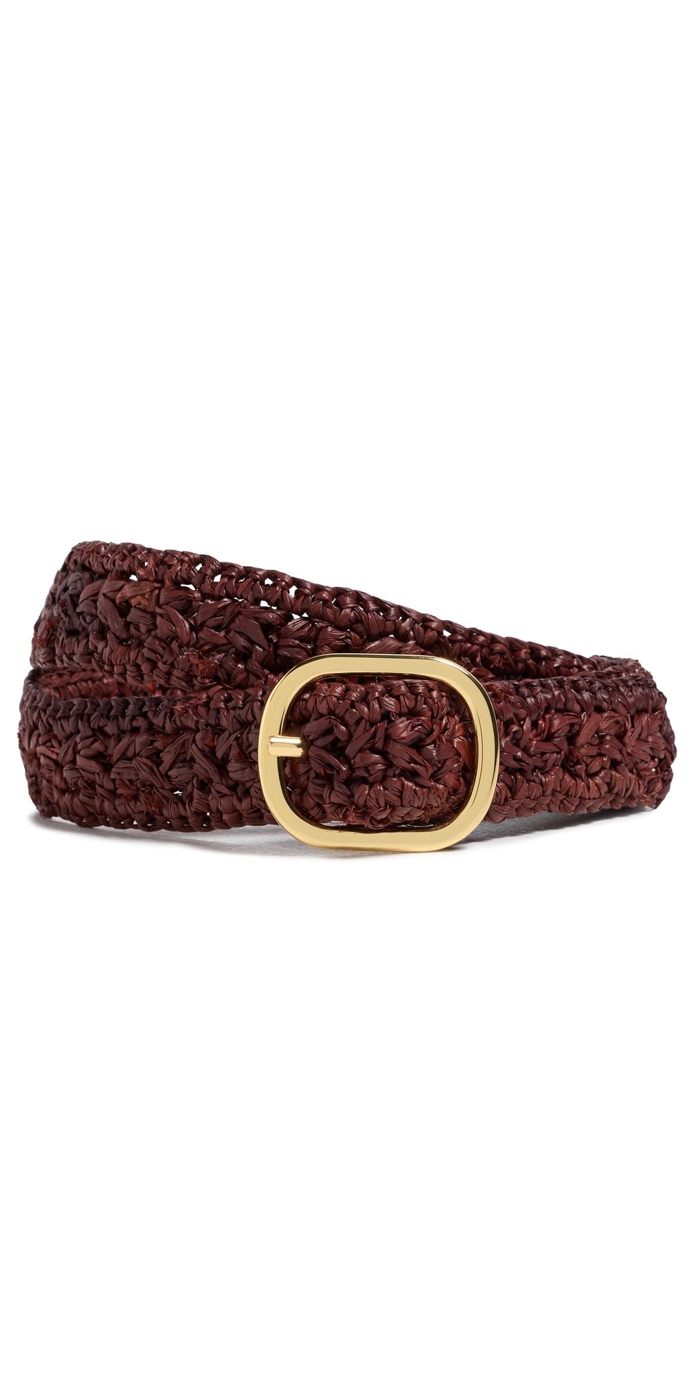 Veronica Beard Raffia Loop Belt Brown L