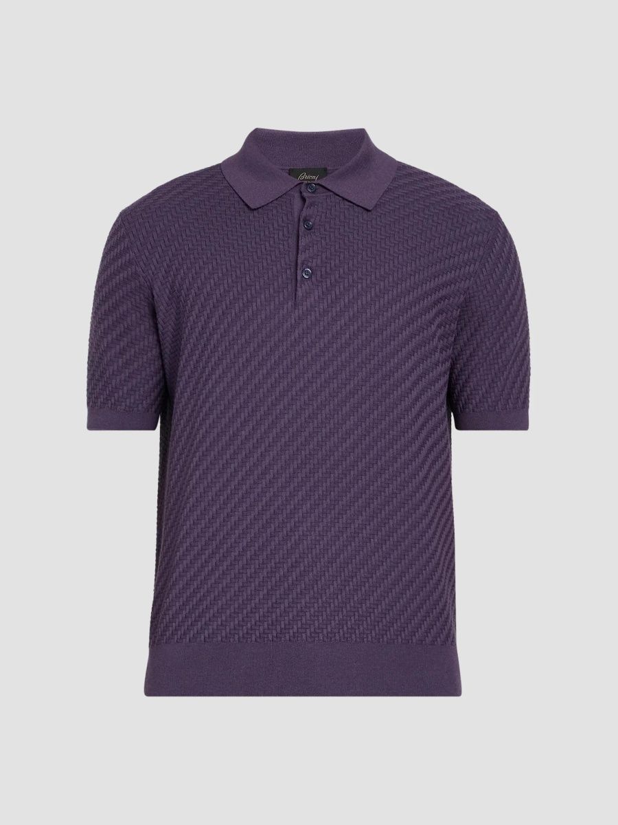 Brioni Men's Trama-Weave Polo Shirt - Parma - Size 50