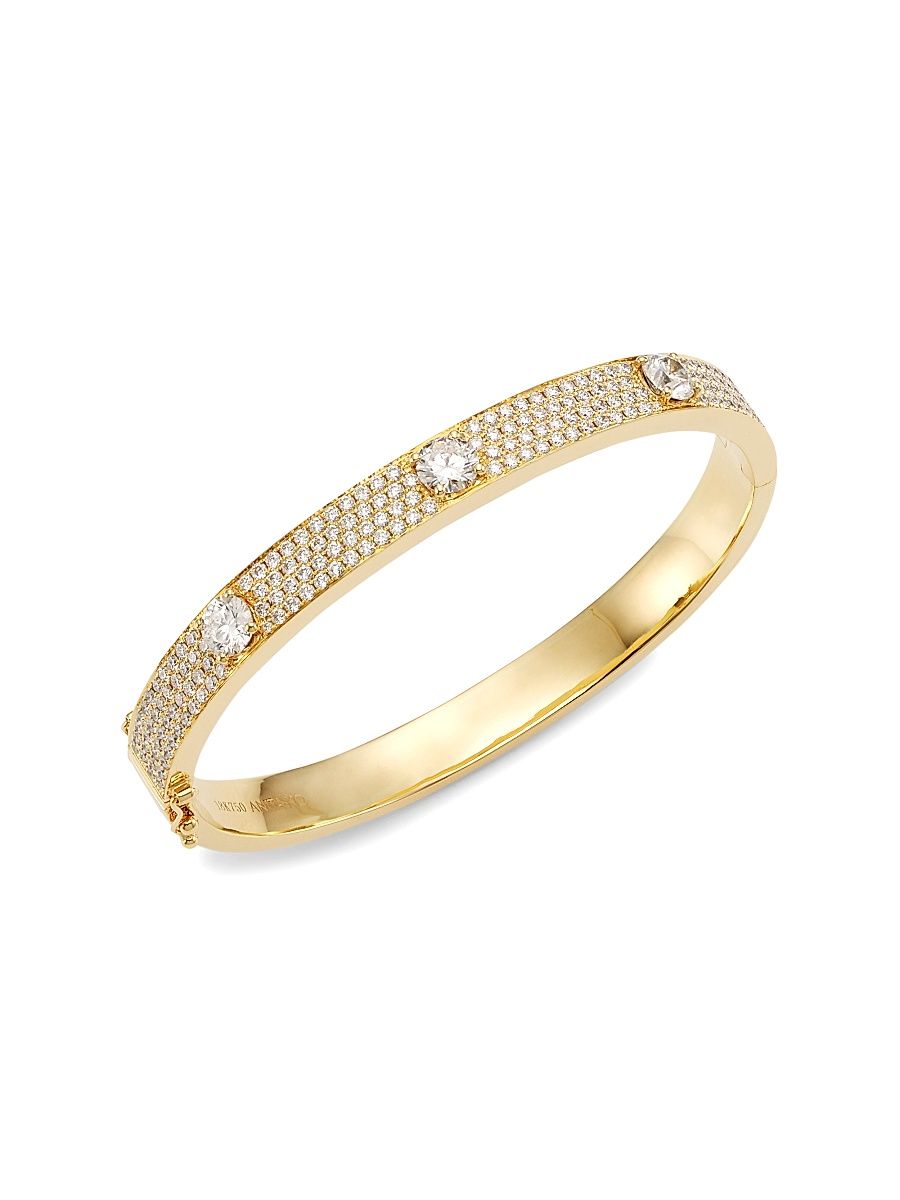 Women's 18K Yellow Gold & 3.56 TCW Diamond Bangle - Yellow Gold