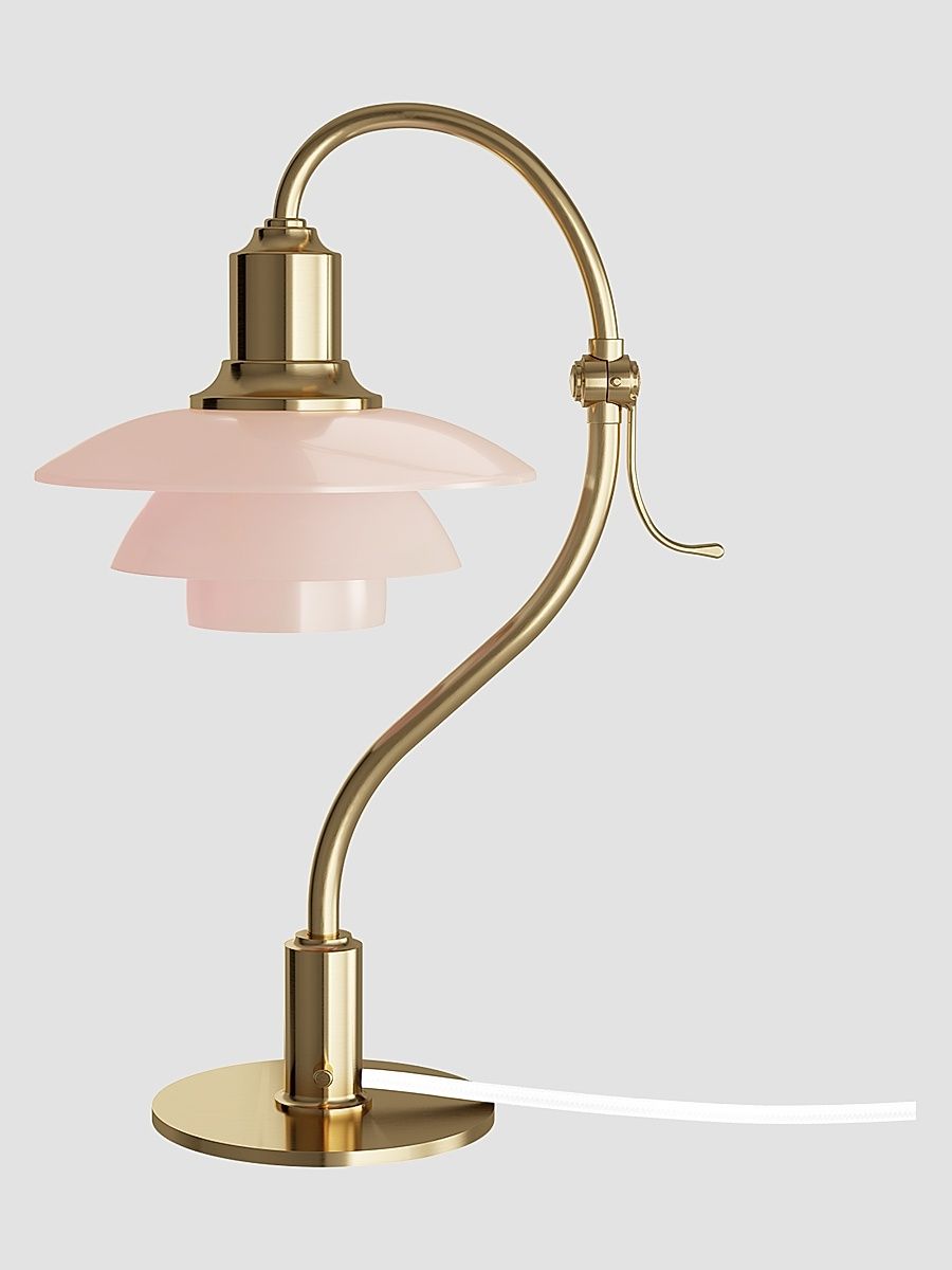 PH 2/2 Question Mark Glass & Brass Table Lamp - Pink