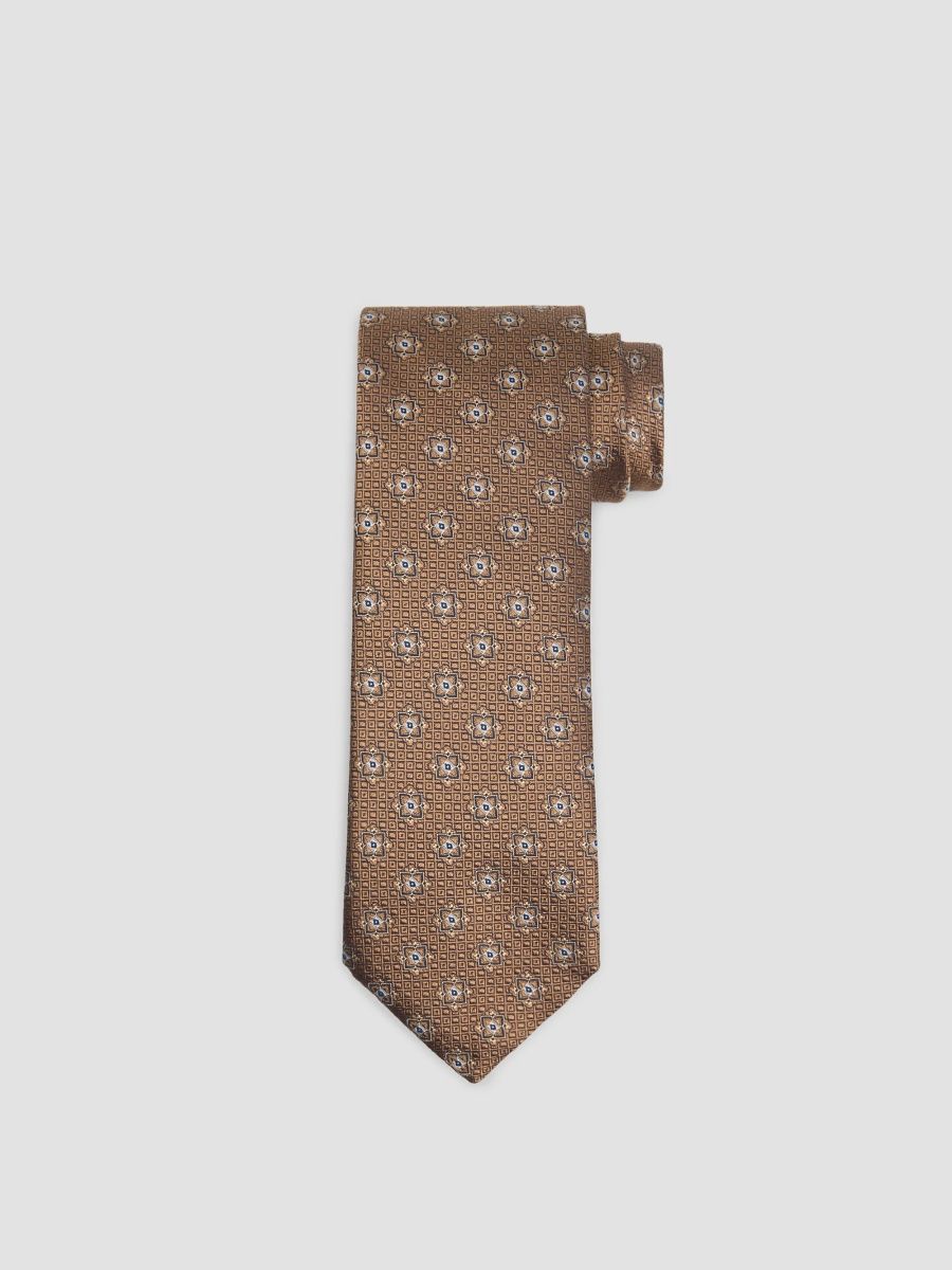 Canali Men's Busy Medallion Silk Tie - Gold