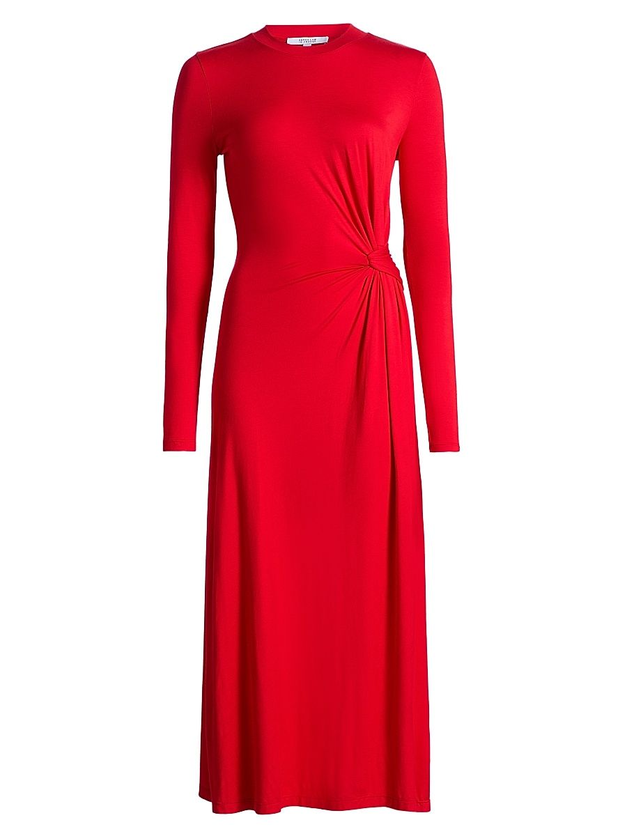Women's Avise Draped Jersey Midi-Dress - Poppy Red - Size XL