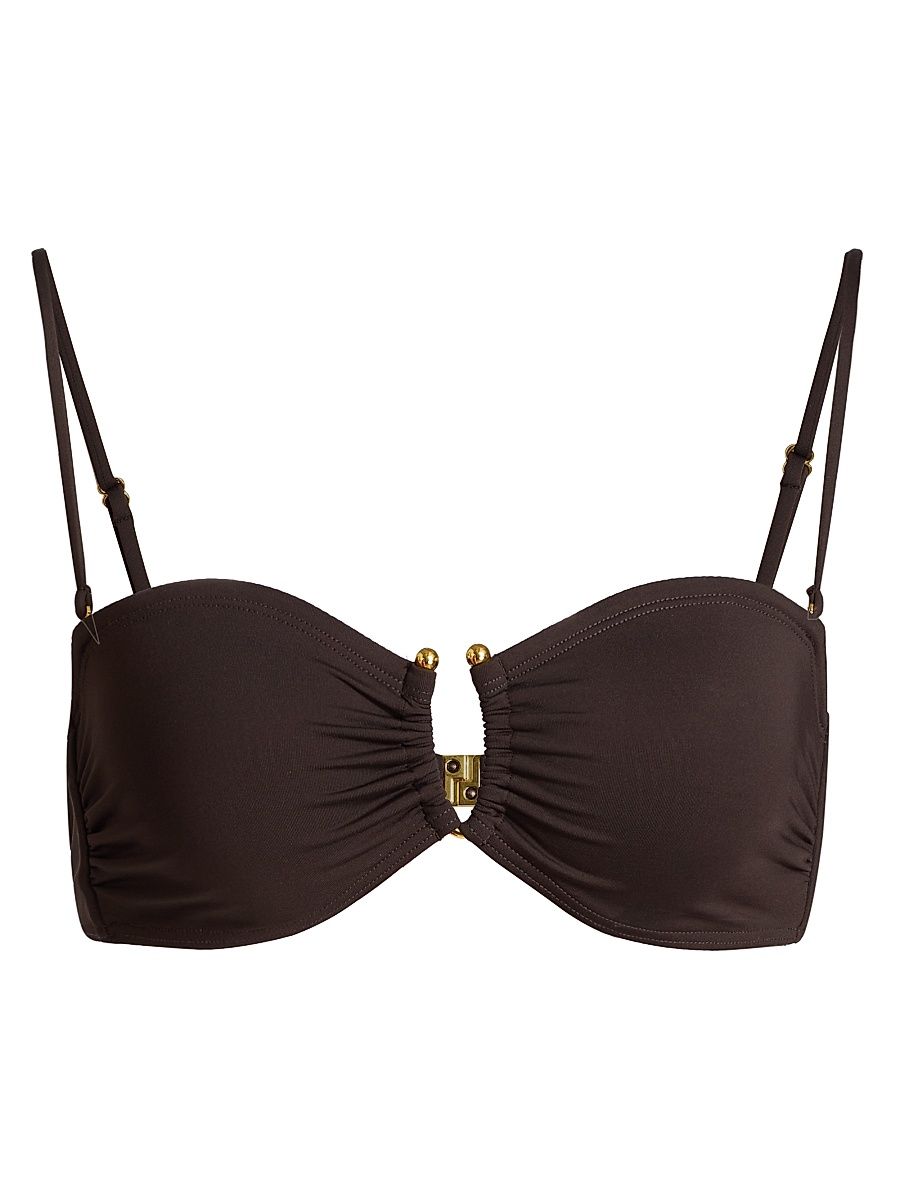 Women's Bandeau Bikini Top - Espresso - Size XL