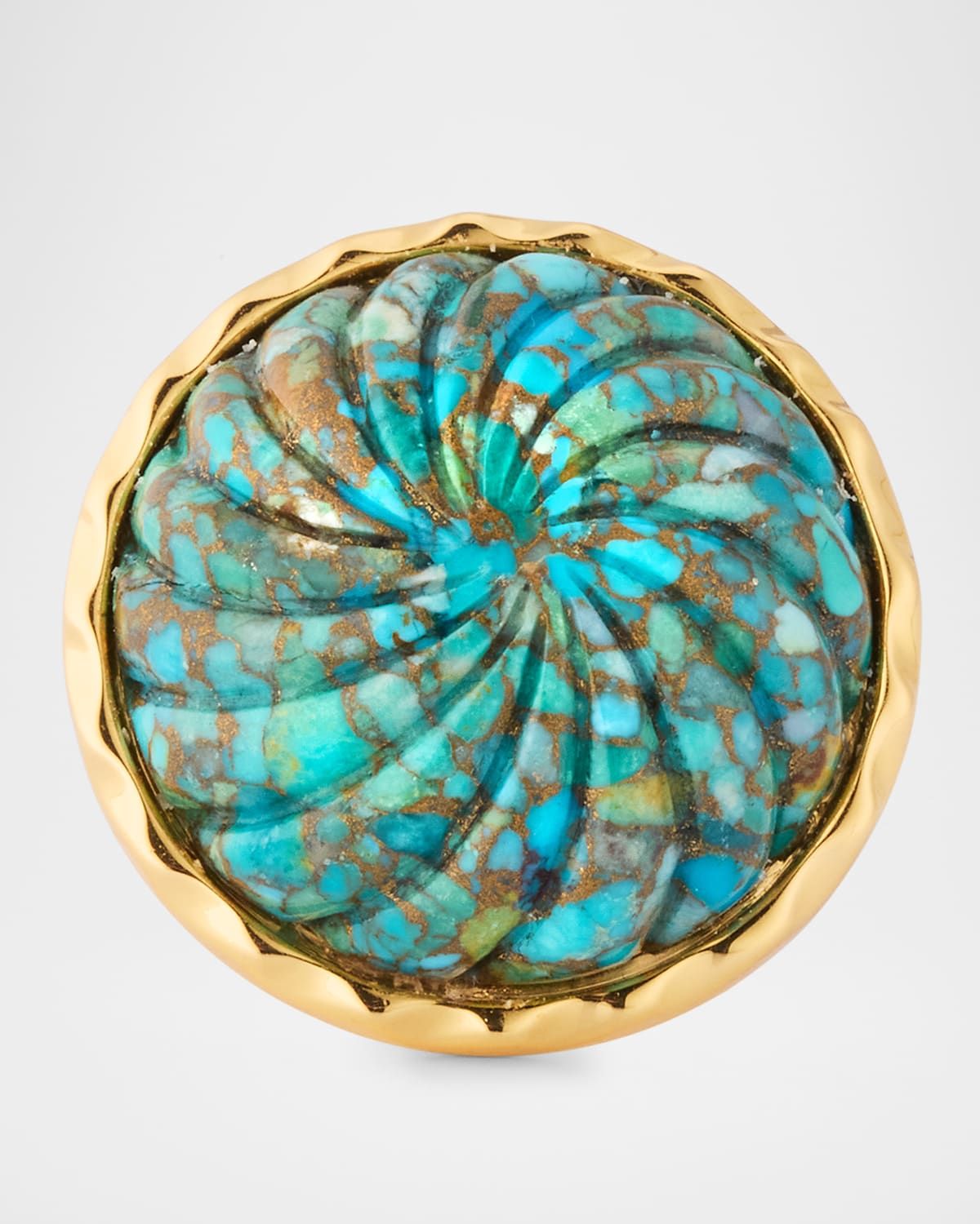 Carved Turquoise Adjustable Ring