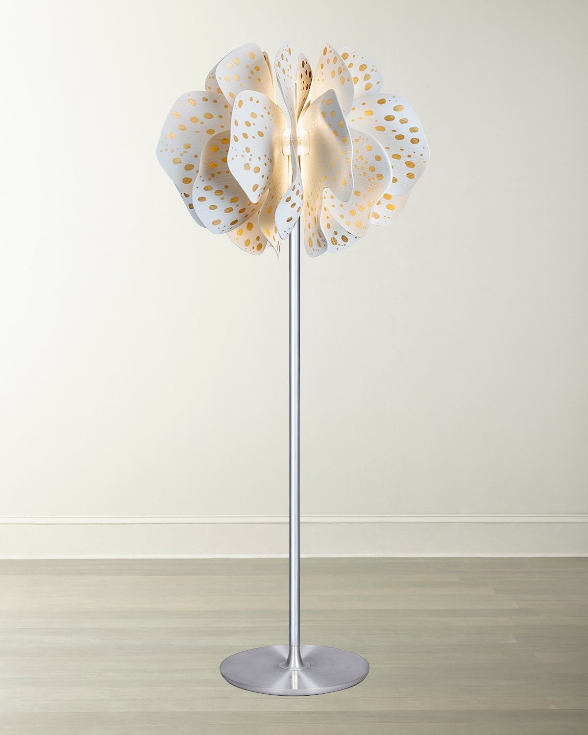 Nightbloom White Gold Floor Lamp