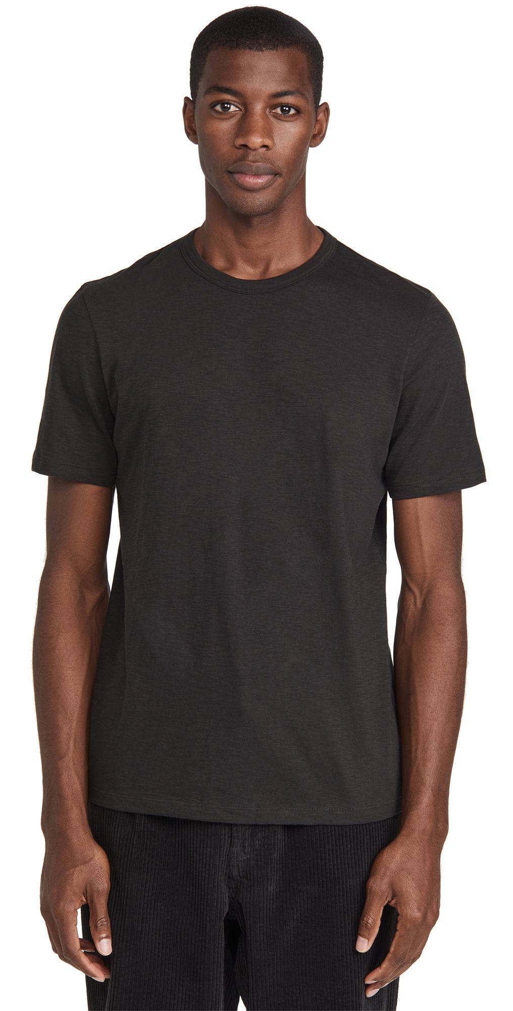 Theory Essential Cosmos Slub Cotton Tee Black L