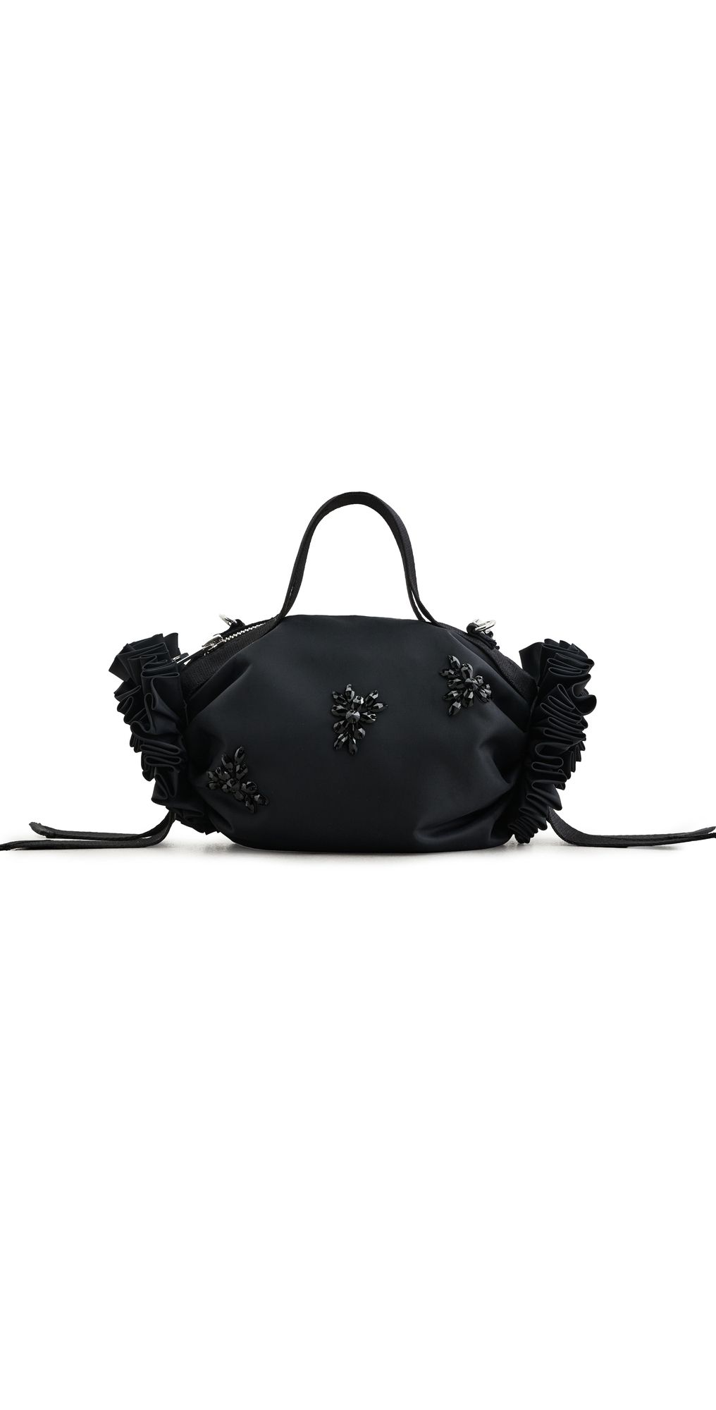 Simone Rocha Turbo Embellished Mini Double Ribbon Rosette Bag Black/Jet One Size