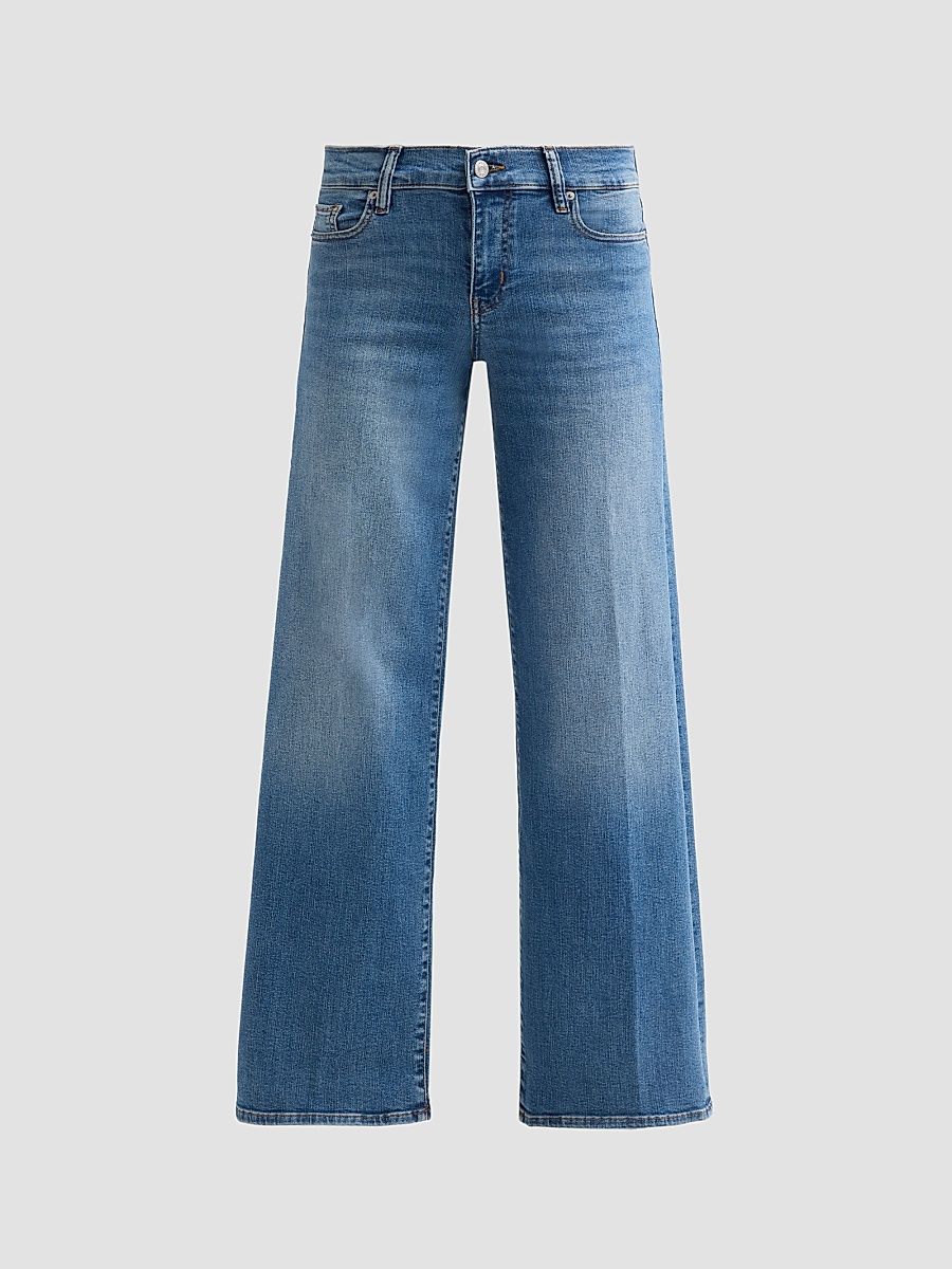 Women's Le Slim Stretch-Denim Low-Rise Wide-Leg Jeans - Gossamer - Size 27