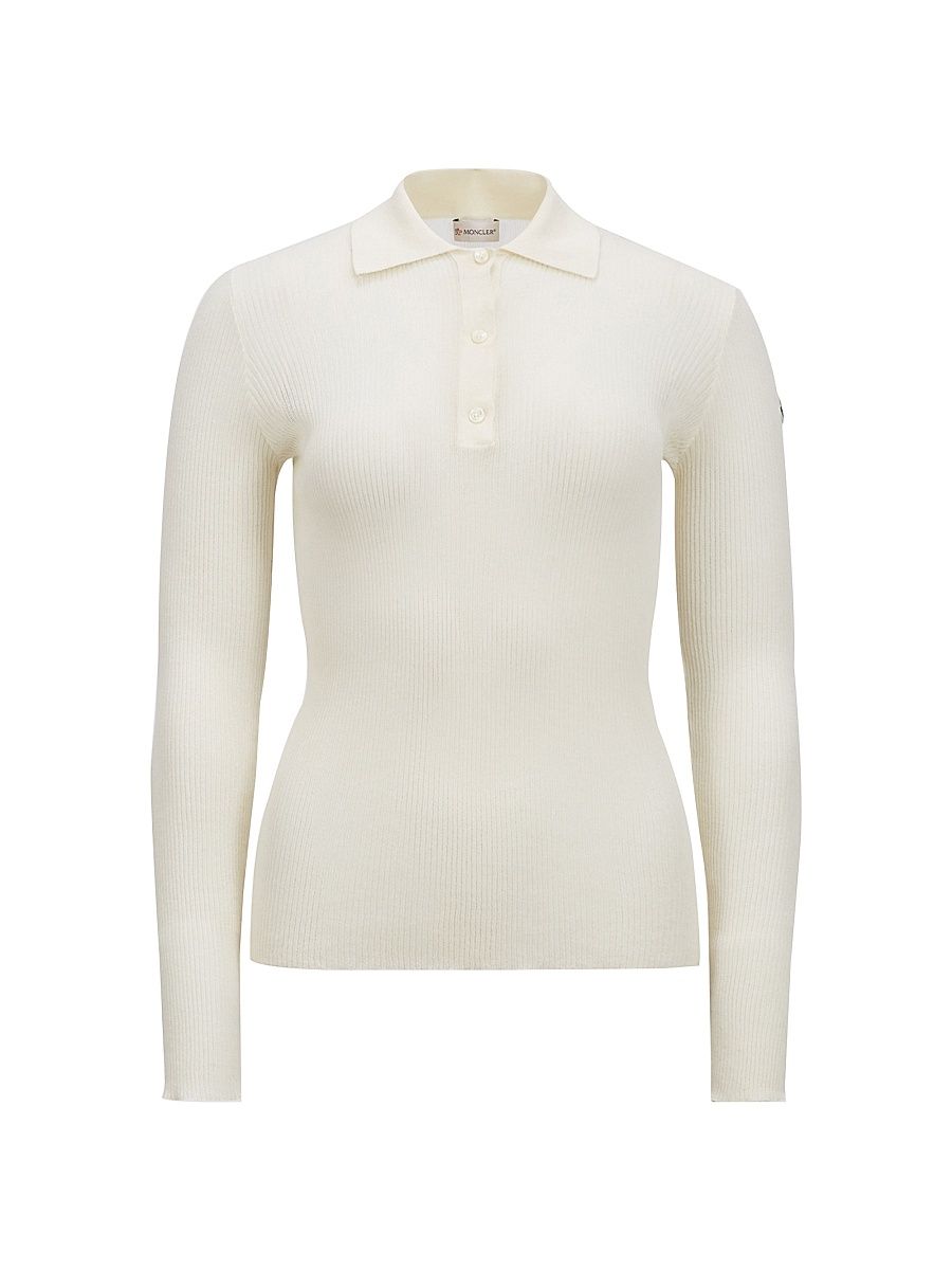 Moncler Women's Sweater in Cotton & Nylon - White - Size Large