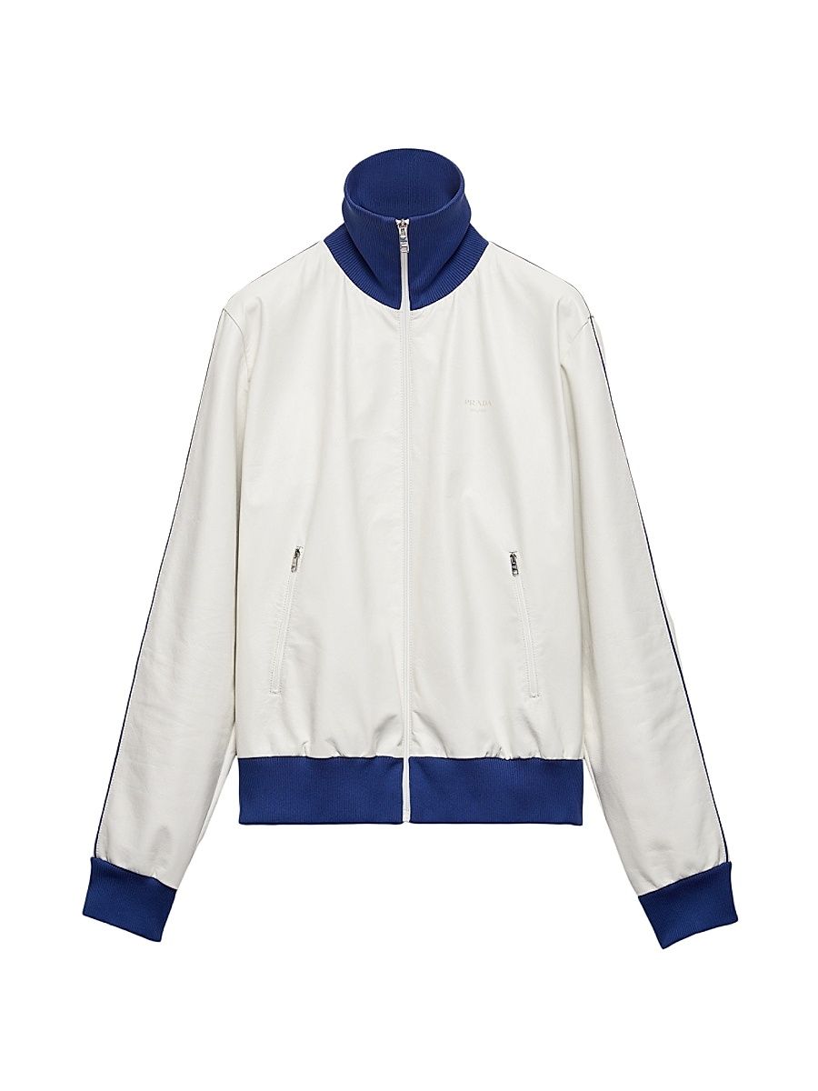 Men's Nappa Leather Blouson Jacket - White - Size 44