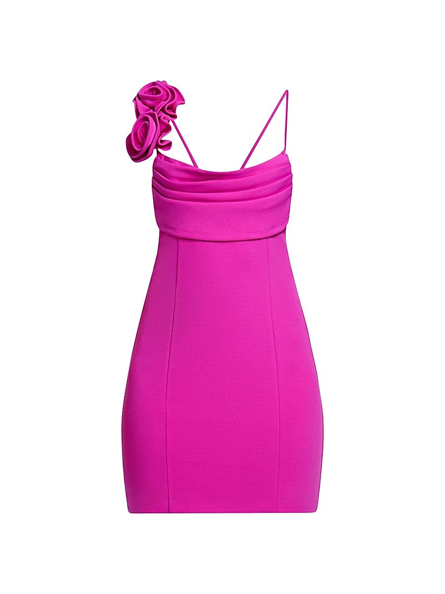 Women's Stretch Crepe 3D Flower Minidress - Viola - Size 2