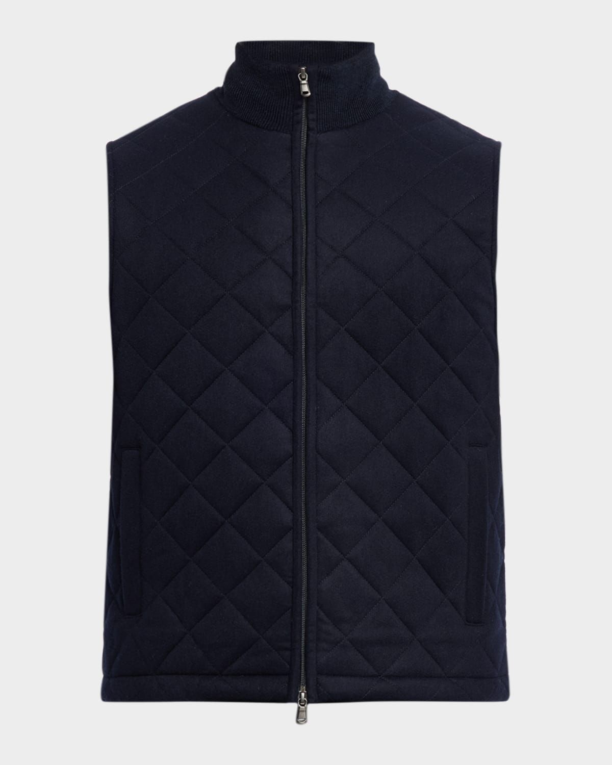 Men & apos;s Wool and Cashmere Quilted Full-Zip Vest