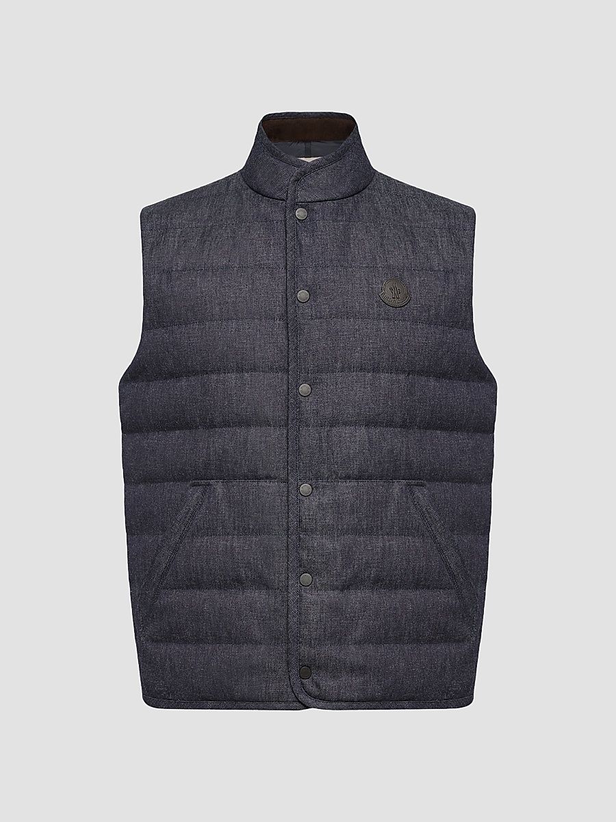 Men's Liorane Puffer Vest in Denim - Dark Blue - Size XL