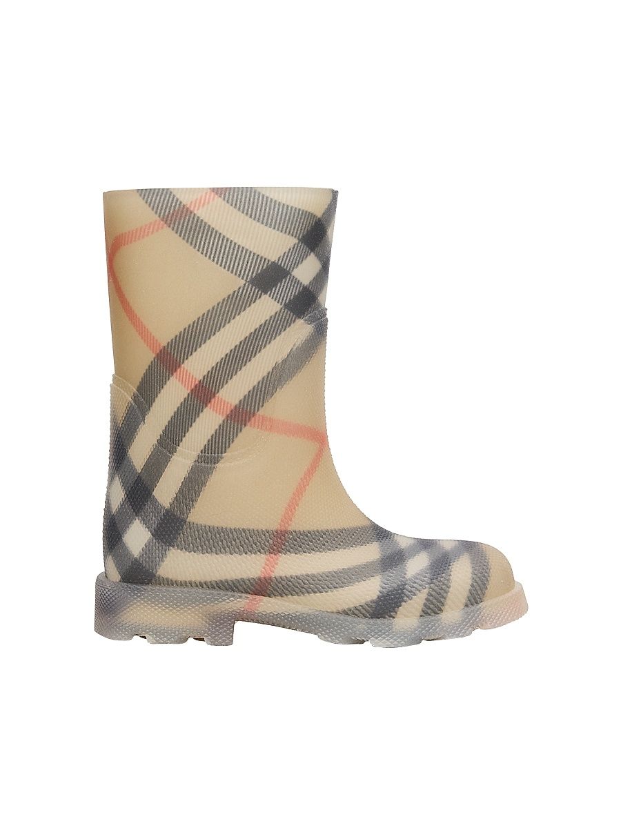 Little Kid's & Kid's Marsh Check Rain Boots - Beige - Size 2 (Child)