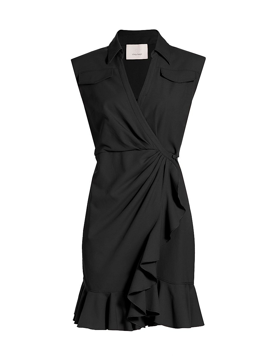 Women's Zenni Mini Wrap Dress - Black - Size 12