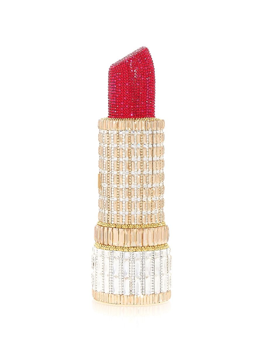 Women's Lipstick Seductress Crystal Clutch - Champagne