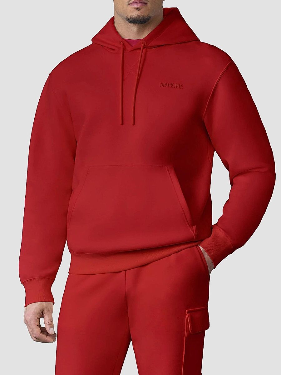 Mackage Men's Kolton Logo Cotton-Blend Hoodie - Lava - Size XL