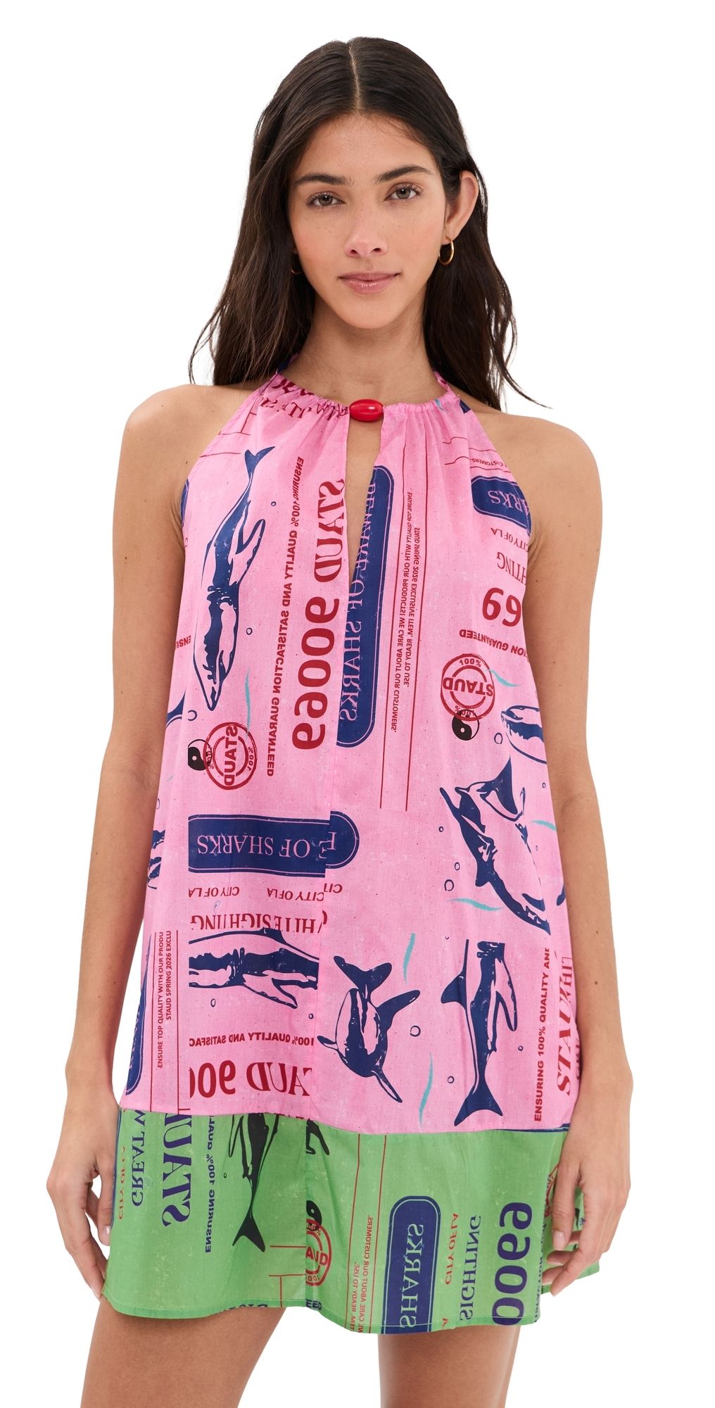 STAUD Dani Dress Parcel Print Pink XS