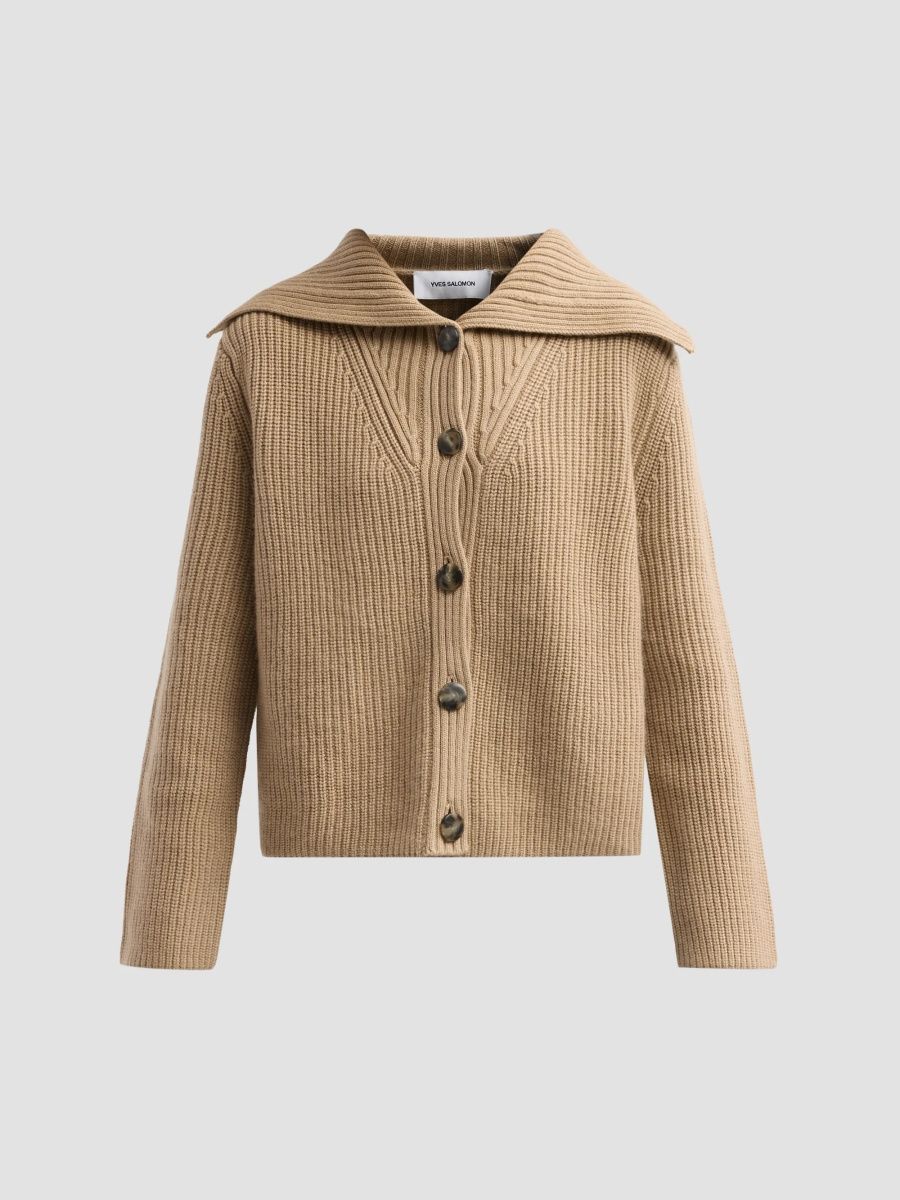 Yves Salomon Women's Wool-Cashmere-Blend Cardigan - Galette - Size XS