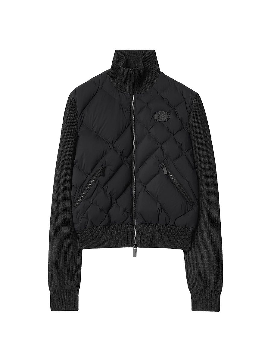 Women's Kelsley Quilted Logo Jacket - Black - Size XXS