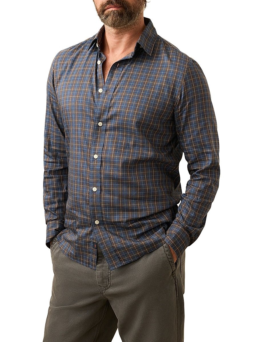 Men's The Movement Button-Front Shirt - Polar Blue Gingham - Size Small