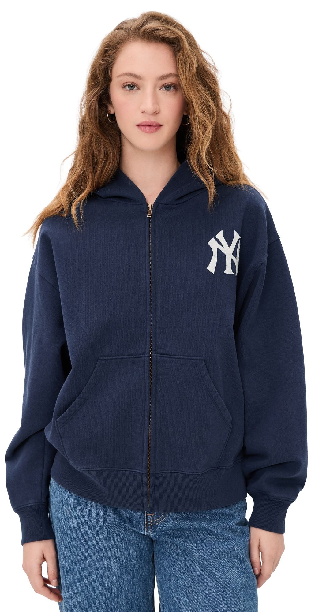 Sporty & Rich Heritage Yankees Zip Hoodie Dark Navy XL