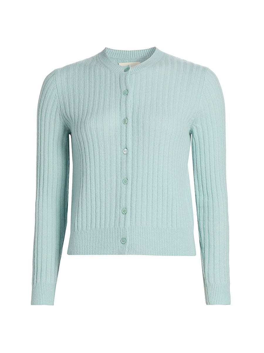 Women's Danae Rib-Knit Cashmere Cardigan - Malbec - Size XXS