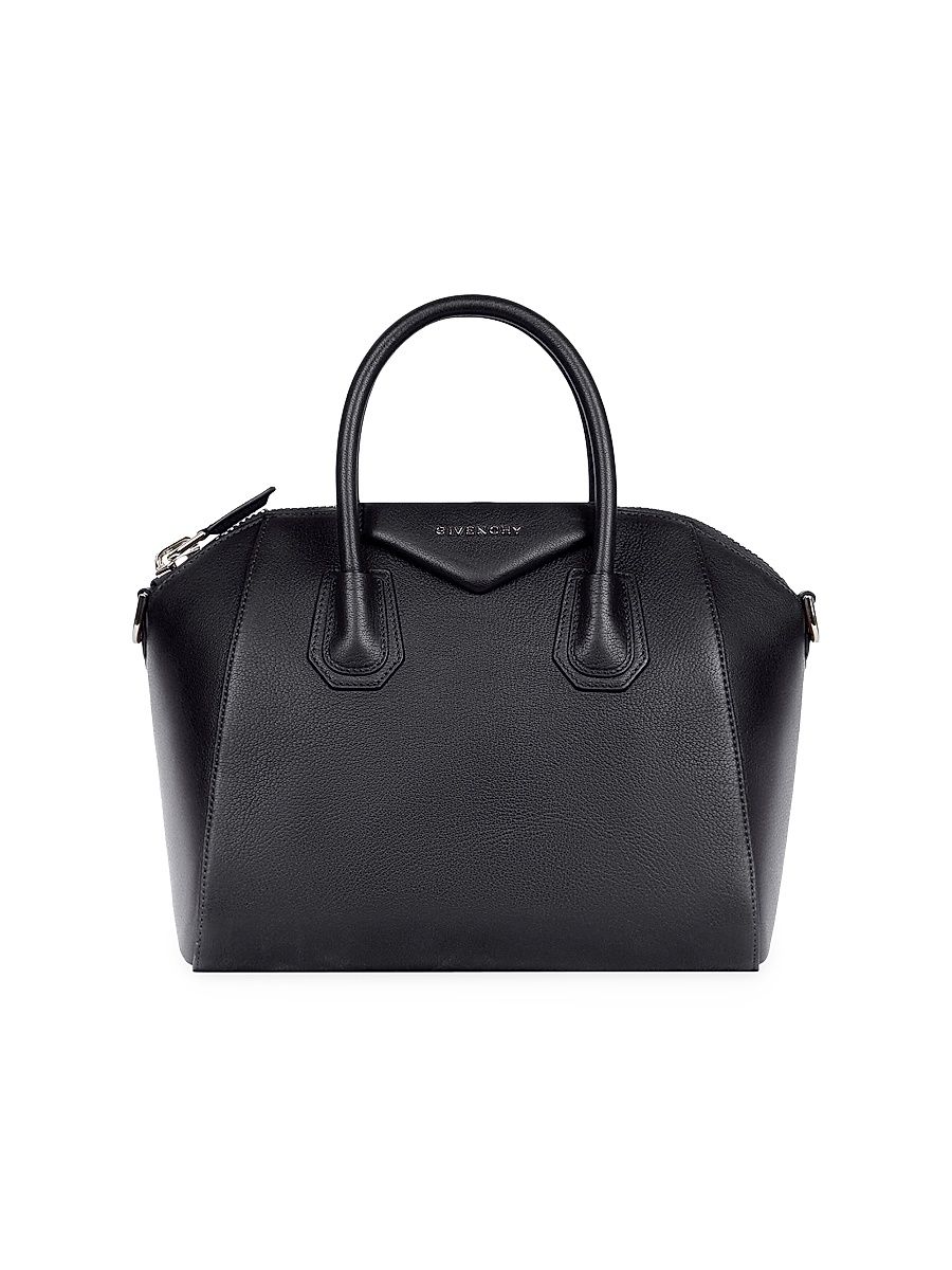 Women's Small Antigona Bag In Grained Leather - Black