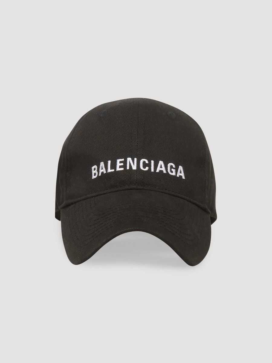 Balenciaga Men's Cotton Cap - Black White - Size Large