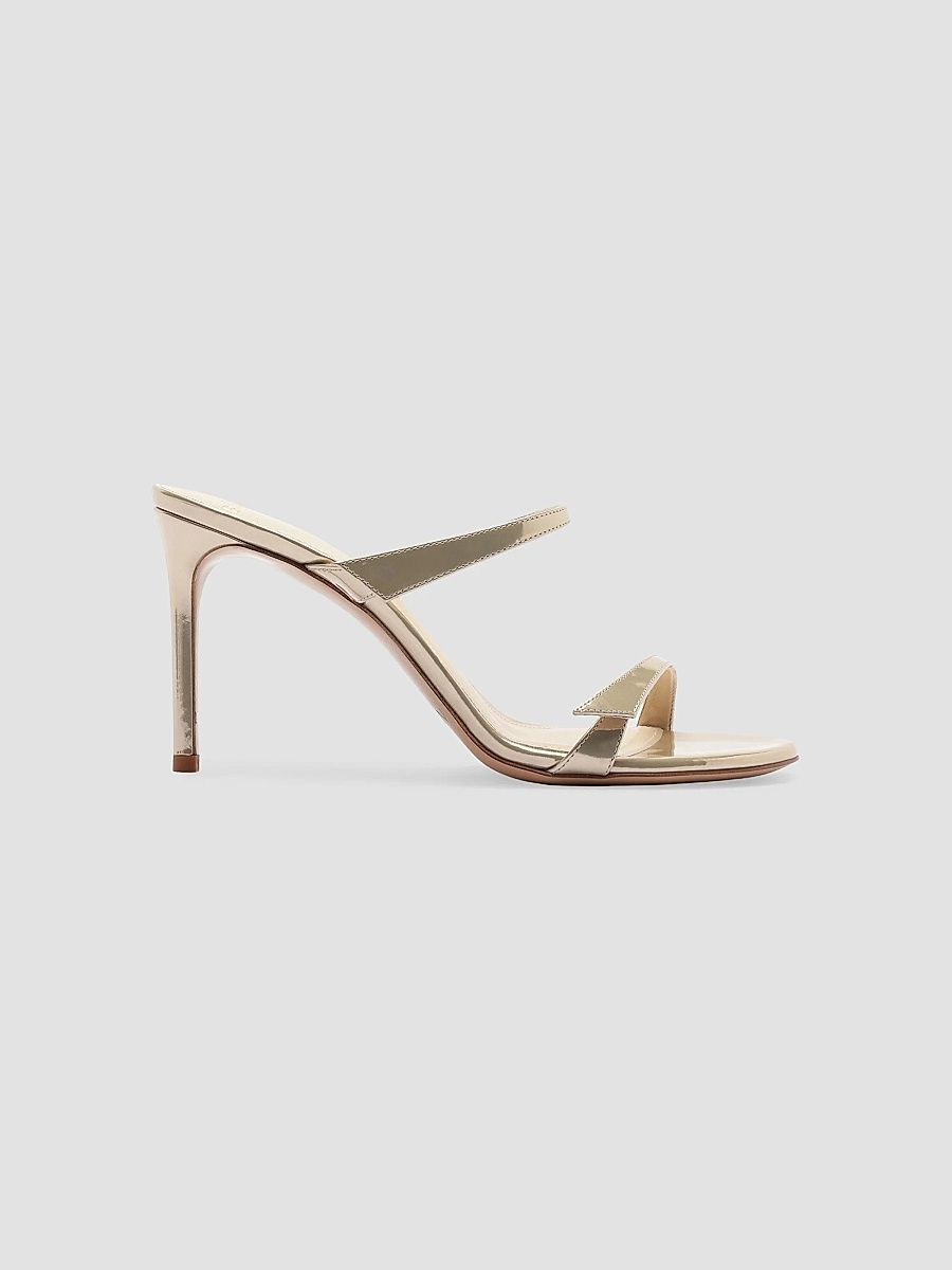 Alexandre Birman Women's Tita 85MM Metallic Leather Sandals - Yellow - Size 7