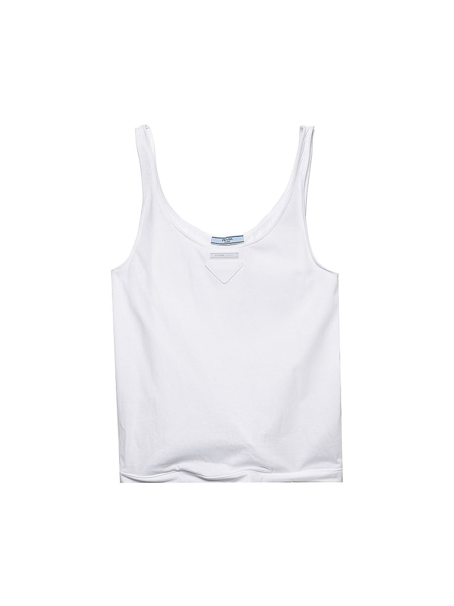Women's Cotton Jersey Tank Top - White - Size Small
