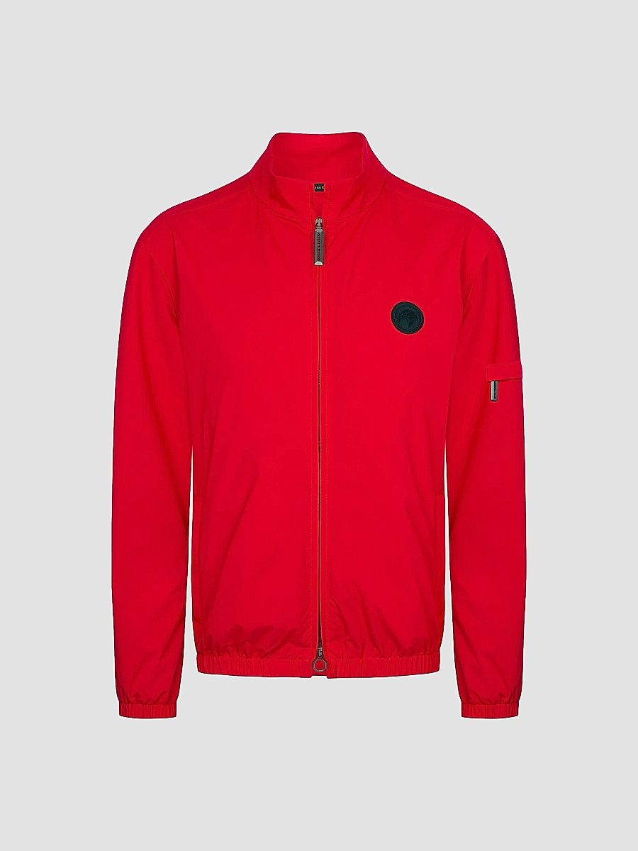 Stefano Ricci Men's Windbreaker Jacket with Zip Closure - Traffic Red - Size 42