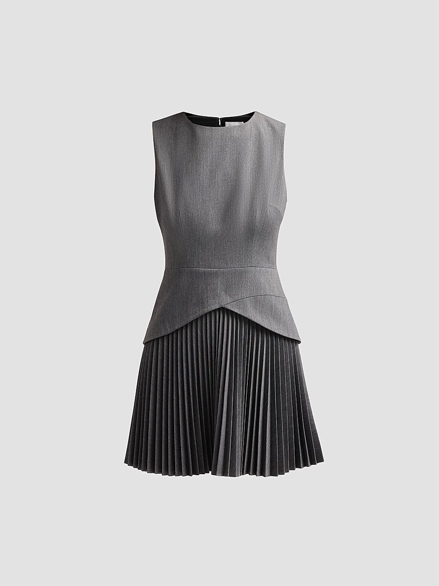 Women's Haddy Two-Tone Layred Mini Dress - Grey - Size 0