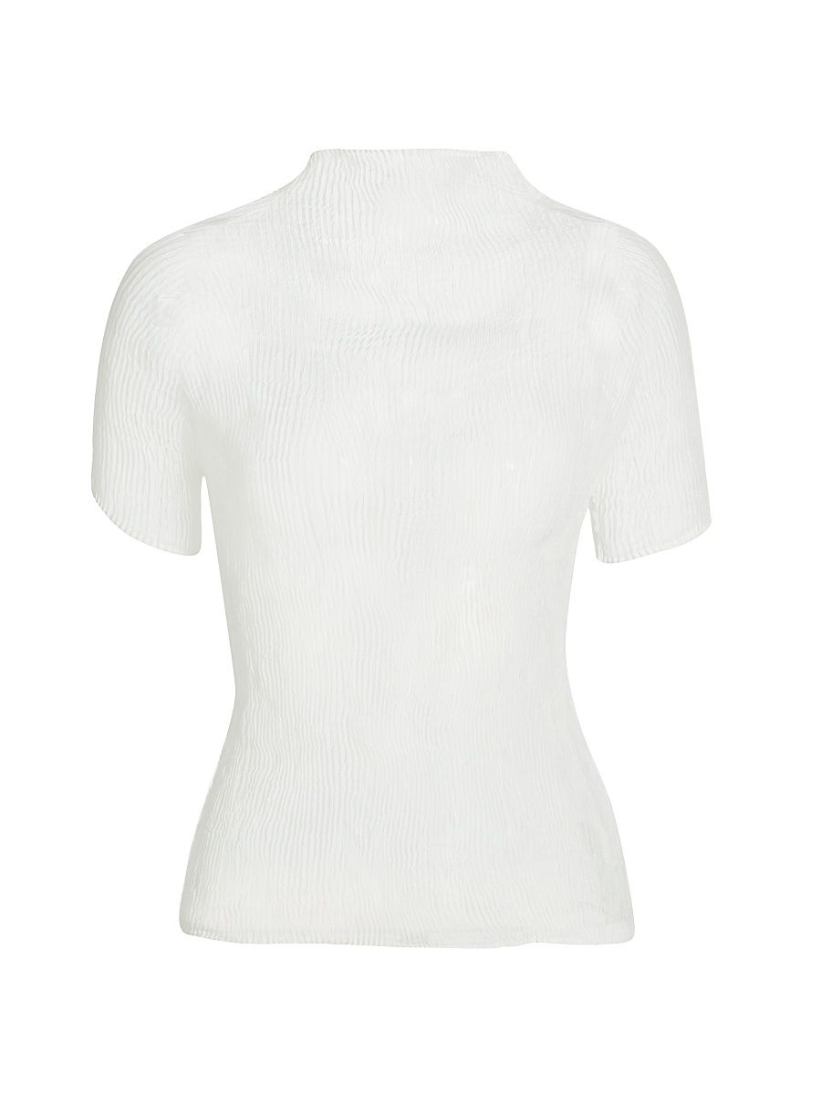 Women's Chiffon Twist Smokey Blouse - White - Size XS